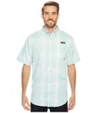 Columbia Super Harborside Woven Short Sleeve Shirt (kelp Graphic Plaid) Men's Short Sleeve Button Up