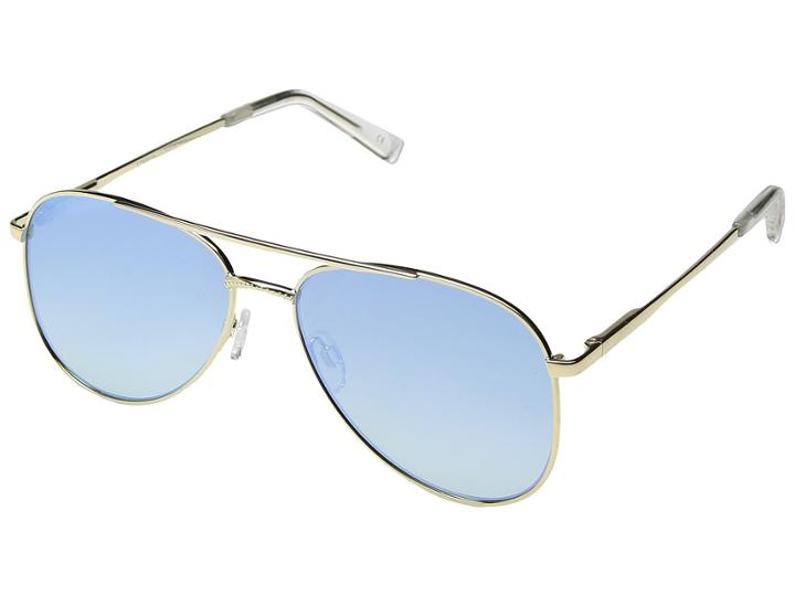 Le Specs Kingdom (bright Gold/blue Grad Revo Mirror) Fashion Sunglasses