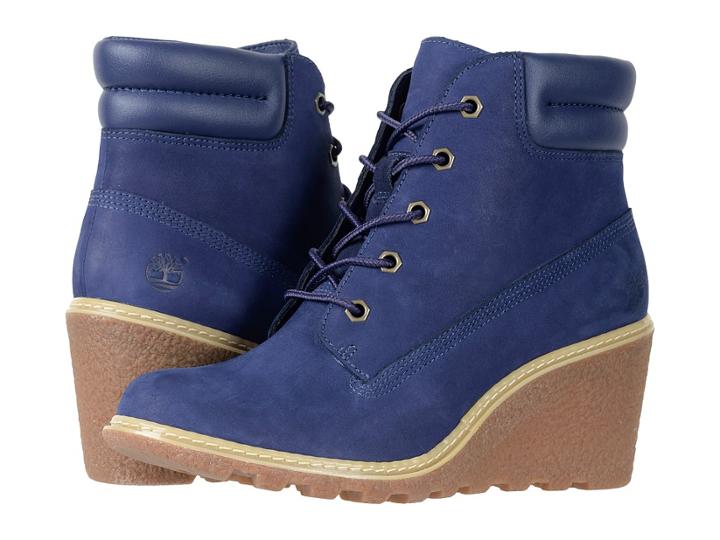 Timberland Earthkeepers(r) Amston 6 Boot (dark Blue Nubuck) Women's Lace-up Boots
