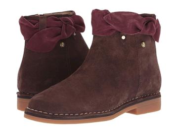 Hush Puppies Catelyn Bow Boot (dark Brown Suede) Women's Dress Pull-on Boots