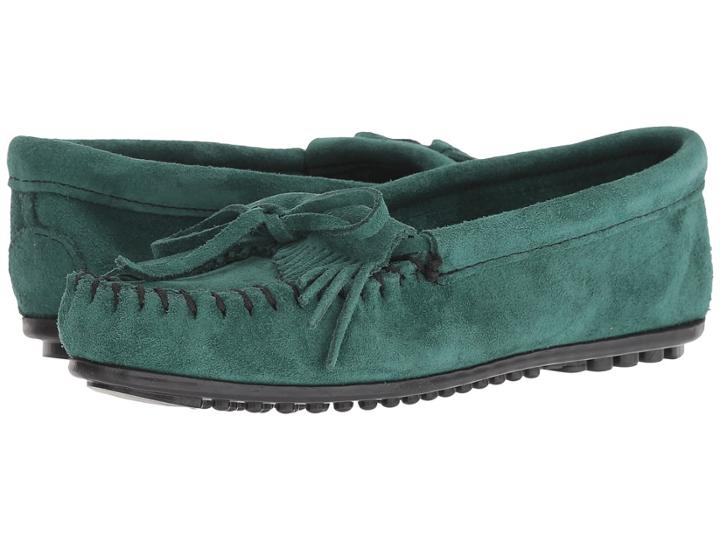 Minnetonka Kilty Suede Moc (pine Suede) Women's Moccasin Shoes