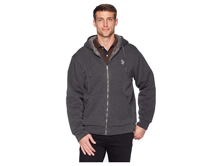 U.s. Polo Assn. Solid Lined Fleece (dark Grey) Men's Fleece