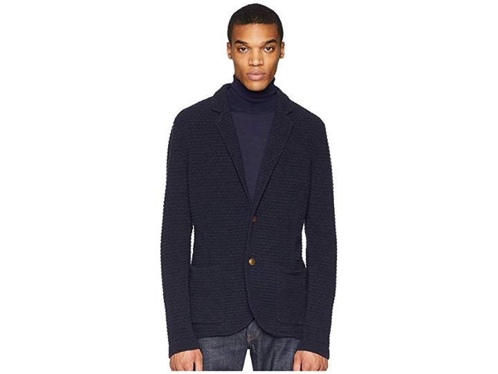 Eleventy Two-button Sweater Jacket (navy) Men's Coat
