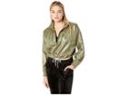 Juicy Couture Juicy La Logo Mock Neck Pullover (dusty Olive) Women's Clothing