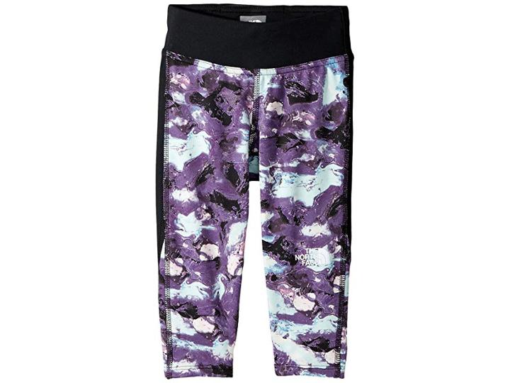 The North Face Kids Pulse Capris (little Kids/big Kids) (nimbus Blue Marble Print/tnf Black (prior Season)) Girl's Capri