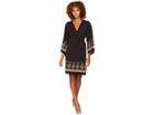 Michael Michael Kors Paisley Garden Deep Vee Dress (black/marigold) Women's Dress