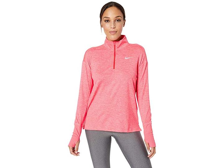 Nike Element 1/2 Zip Top (ember Glow/pink Gaze/reflective Silver) Women's Long Sleeve Pullover