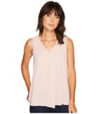 Vince Camuto Sleeveless V-neck Drape Front Blouse (iced Rose) Women's Blouse