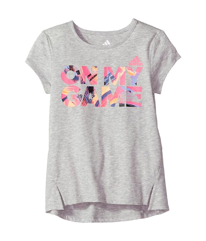 Adidas Kids On My Game Tee (big Kids) (grey) Girl's T Shirt