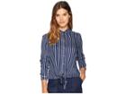 Roxy Suburb Vibes Long Sleeve Shirt (dress Blues Vertical Stripes) Women's Clothing