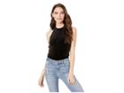 Juicy Couture Track Velour Lace-up Bodysuit (pitch Black) Women's Jumpsuit & Rompers One Piece