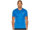 Nike Dry Miler Short Sleeve Running Top (signal Blue/heather) Men's Clothing