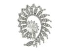 Nina Floral Swirl Pin (rhodium/white Cz) Brooches Pins