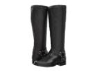 Frye Phillip Harness Tall Wide Calf (black Waxed Veg Calf) Women's Zip Boots