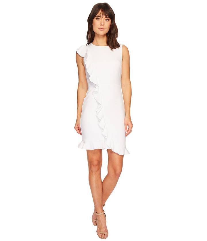 Nicole Miller Ruffle Front Dress (white) Women's Dress