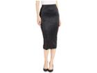 Three Dots Pleated Lurex Midi Skirt (black) Women's Skirt