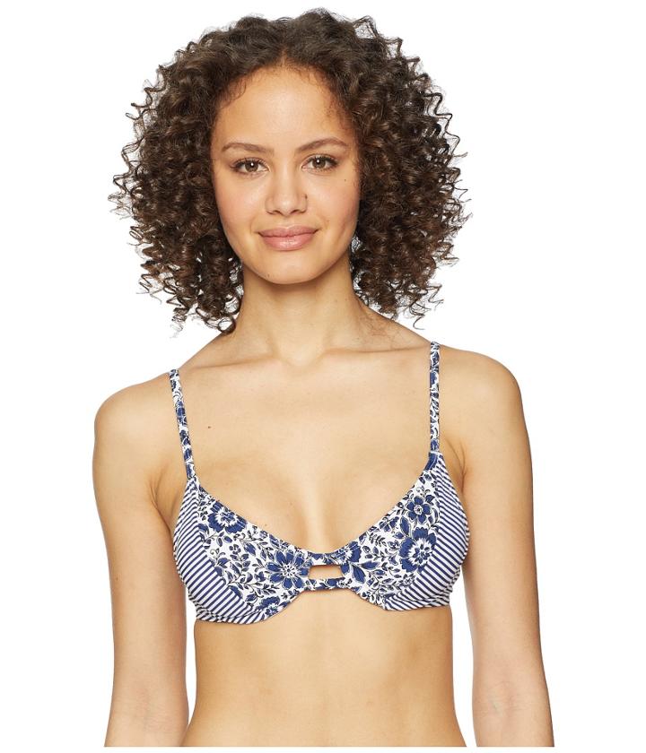 Splendid Check Please Underwire Bra Top (navy) Women's Swimwear