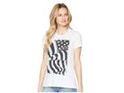 Lucky Brand Flag Ruched Back Tee (lucky White) Women's T Shirt