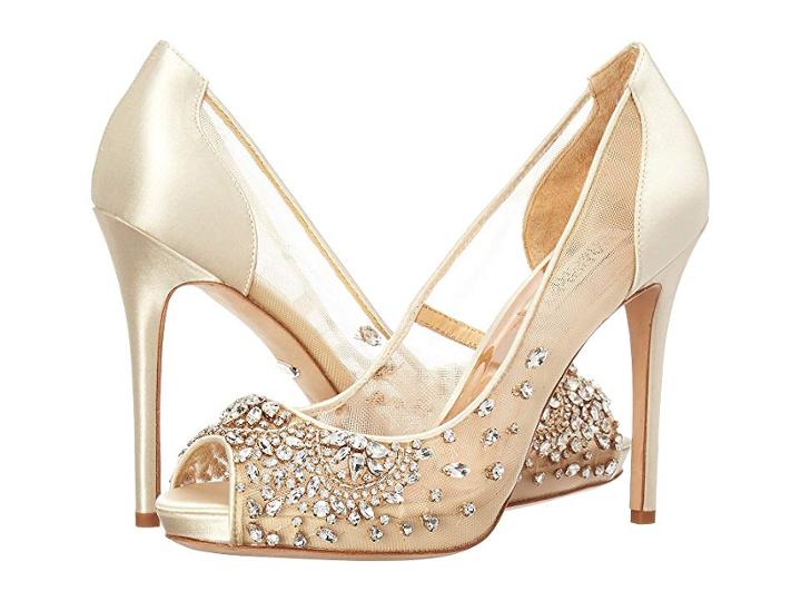 Badgley Mischka Pepper (ivory Satin) Women's Sandals