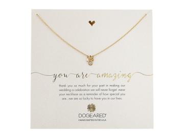 Dogeared You Are Amazing, Pearl, Crystal Bezel And Bead Cluster Necklace (gold Dipped) Necklace