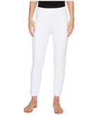 Mod-o-doc Soft As Cashmere Cotton Interlock Raw Edge Seamed Ankle Length Pants (white) Women's Casual Pants