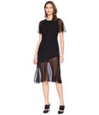 Prabal Gurung Sild Cady Victoria Flutter Sleeve Dress (black) Women's Dress
