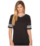 Adidas Sport Id Short Sleeve Tunic (black/black/white) Women's Blouse