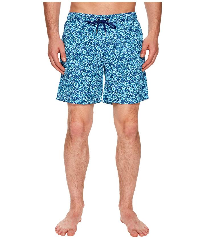 Mr. Swim Floral Printed Dale Swim Trunks (blue) Men's Swimwear
