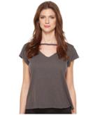 Lna V Maya Tee (faded Charcoal) Women's T Shirt