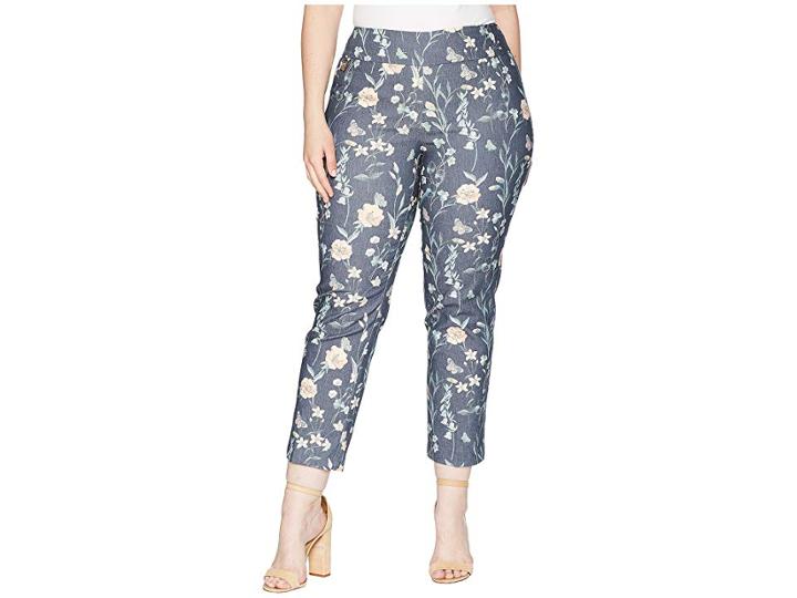 Lisette L Montreal Plus Size Japanese Garden Ankle Pants Curvy Collection (denim Blue) Women's Casual Pants