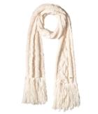 Cole Haan Chunky Cable Muffler With Fringe (ivory) Scarves