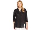 Elliott Lauren Handkerchief Linen Shirt (black) Women's Long Sleeve Button Up