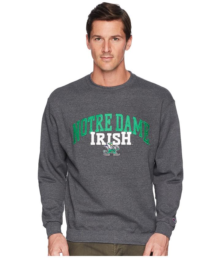 Champion College Notre Dame Fighting Irish Eco(r) Powerblend(r) Crew (granite Heather) Men's Short Sleeve Pullover