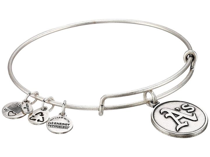 Alex And Ani Mlb(r) Oakland Athletics Charm Bangle (rafaelian Silver Finish) Bracelet