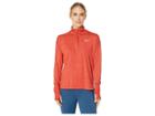Nike Element 1/2 Zip Top (dune Red/habanero Red/heather) Women's Long Sleeve Pullover