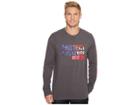Under Armour Freedom Protect This House Long Sleeve Tee (charcoal Medium Heather/red) Men's Long Sleeve Pullover