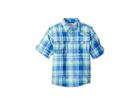 Columbia Kids Super Bahamatm Long Sleeve Shirt (little Kids/big Kids) (gulf Stream Plaid) Boy's Long Sleeve Button Up