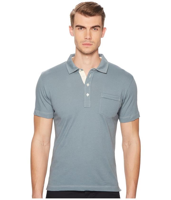 Billy Reid Pensacola Polo (faded Blue) Men's Clothing