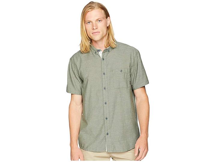 Quiksilver Waterfall Short Sleeve Shirt (thyme) Men's Short Sleeve Button Up