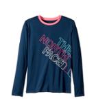 The North Face Kids Long Sleeve Amphibious Tee (little Kids/big Kids) (blue Wing Teal) Girl's T Shirt