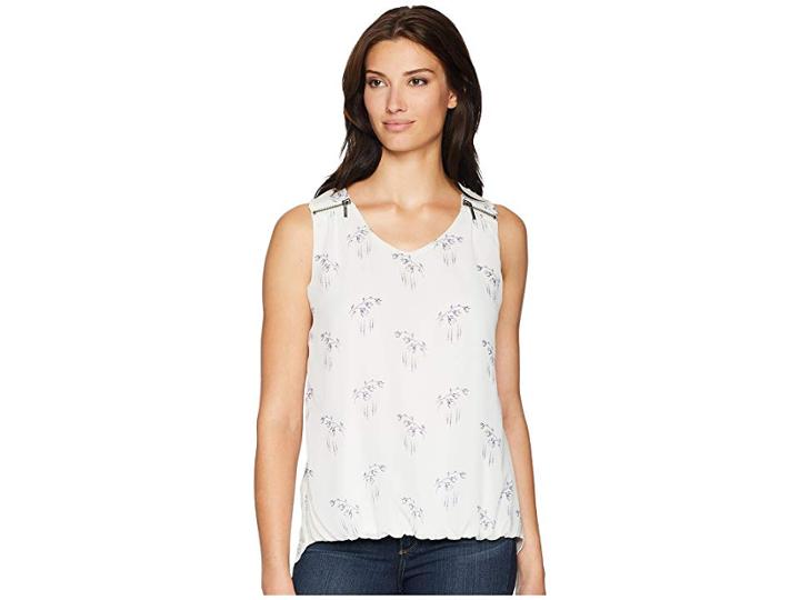 Cruel Polyester Chiffon Tank Top Bubble Hemline (light Blue) Women's Sleeveless