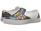Native Kids Shoes Miles Print (little Kid/big Kid) (regatta Blue/shell White/sticker Boook Print) Kids Shoes