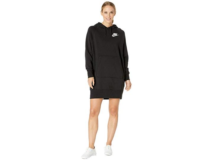 Nike Nsw Rally Hoodie Dress Rib (black/black/white) Women's Dress