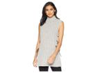 Bcbgmaxazria Stripe Tunic With Lace-up Detail (metallic Black Combo) Women's Clothing