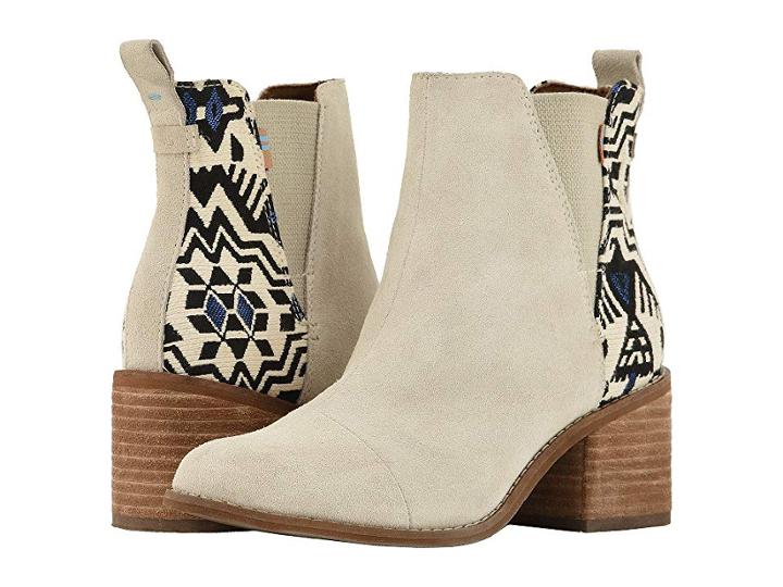 Toms Esme (birch Suede/metallic Jacquard) Women's Zip Boots