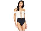 L*space Anja One-piece (cream/black/camel) Women's Swimsuits One Piece