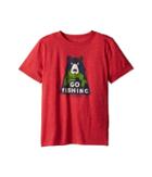 Life Is Good Kids Let's Go Fishing Cool Tee (little Kids/big Kids) (americana Red) Boy's T Shirt