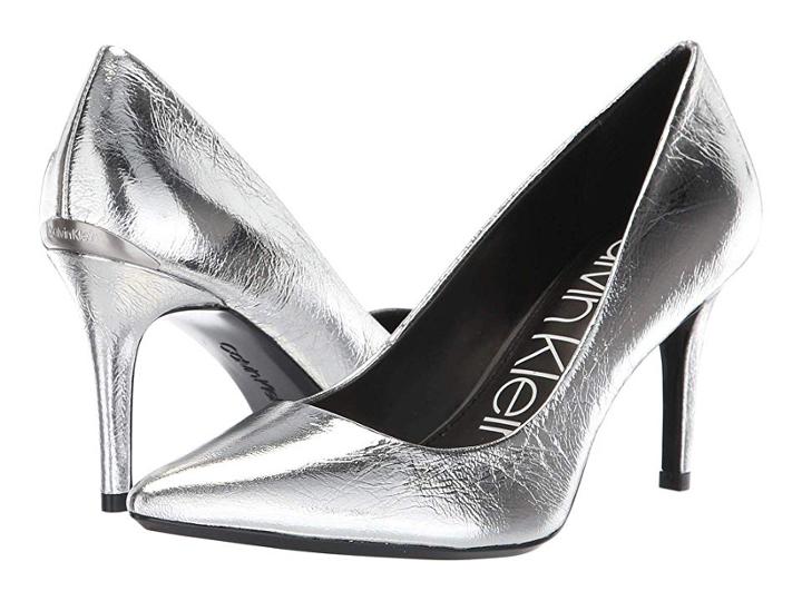 Calvin Klein Gayle Pump (silver Paper Metallic) High Heels
