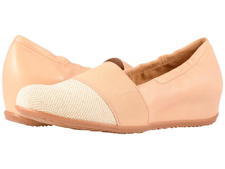 Softwalk Wonder (natural/nude Linen/leather) Women's Flat Shoes