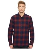 Lucky Brand Mason Workwear Shirt (burgundy/blue) Men's Clothing